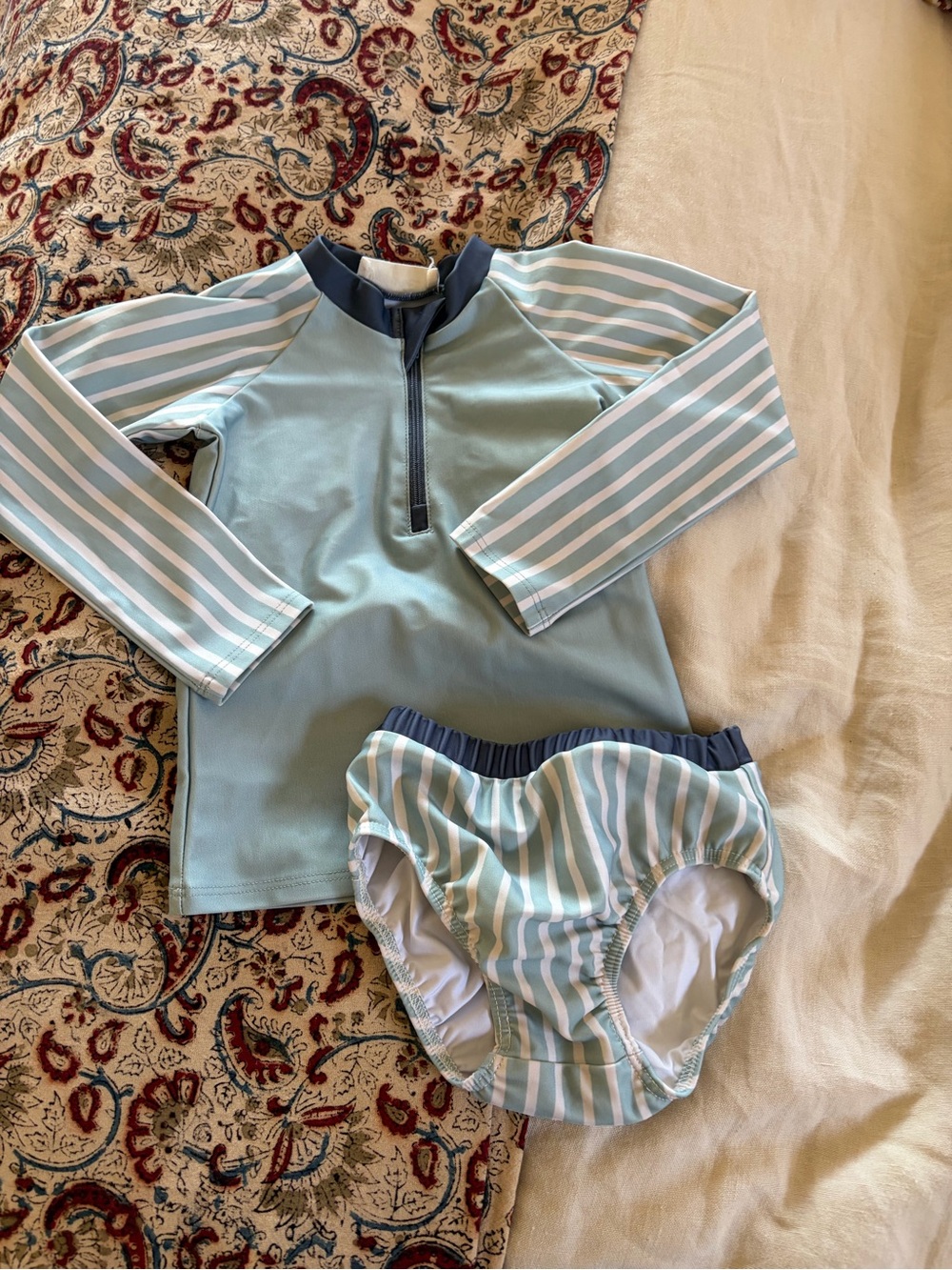 Pehr Kids Rashguard Set - Sea/Ink